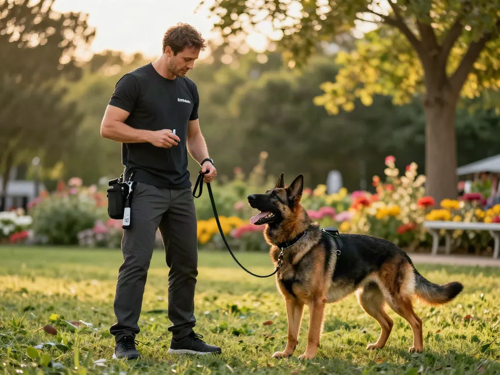ROKOK88 K9 gear used in a dynamic dog training session outdoors